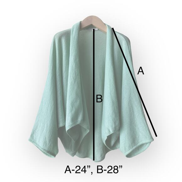 Minnie Rose Cashmere Oversized Open Cardigan, Size XS/S, Mint Green - Picture 9 of 10